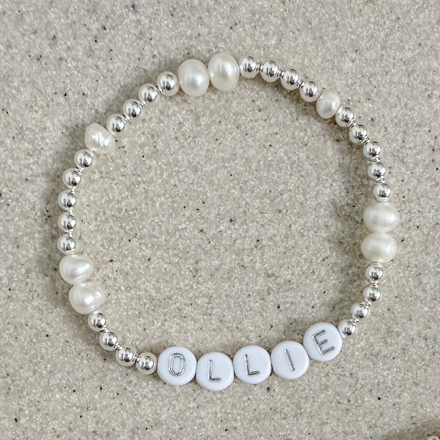 Freshwater Pearl Sterling Silver Name Bracelet