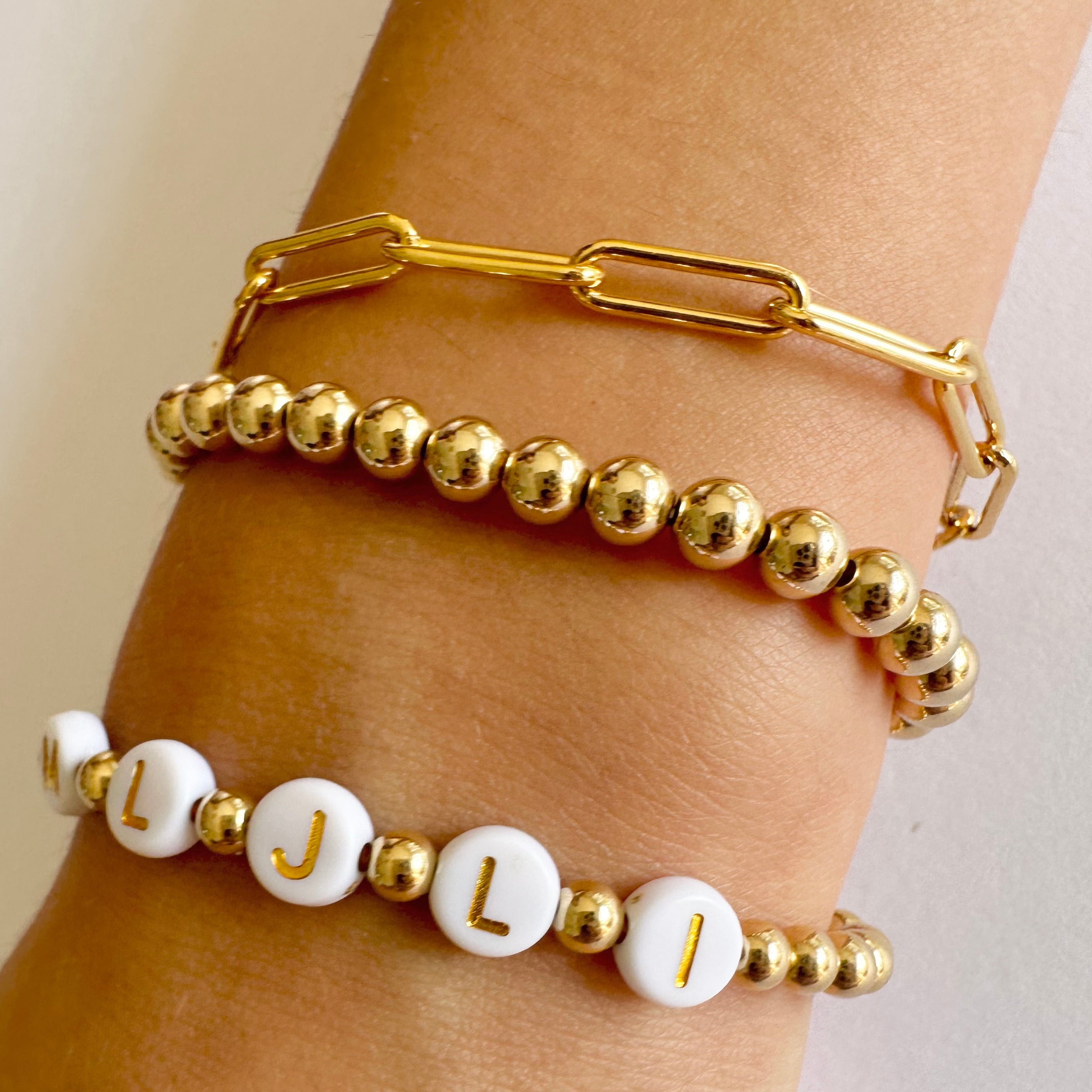 Gold and online bead bracelet