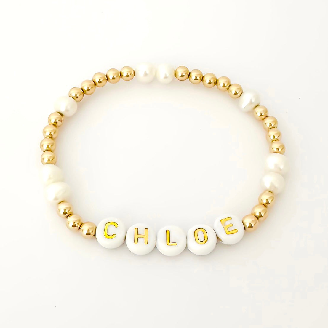 Freshwater Pearl 14k Name Bracelet