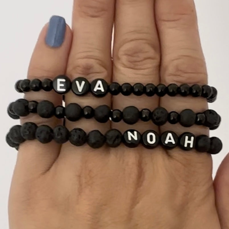 Lava stone name deals bracelet