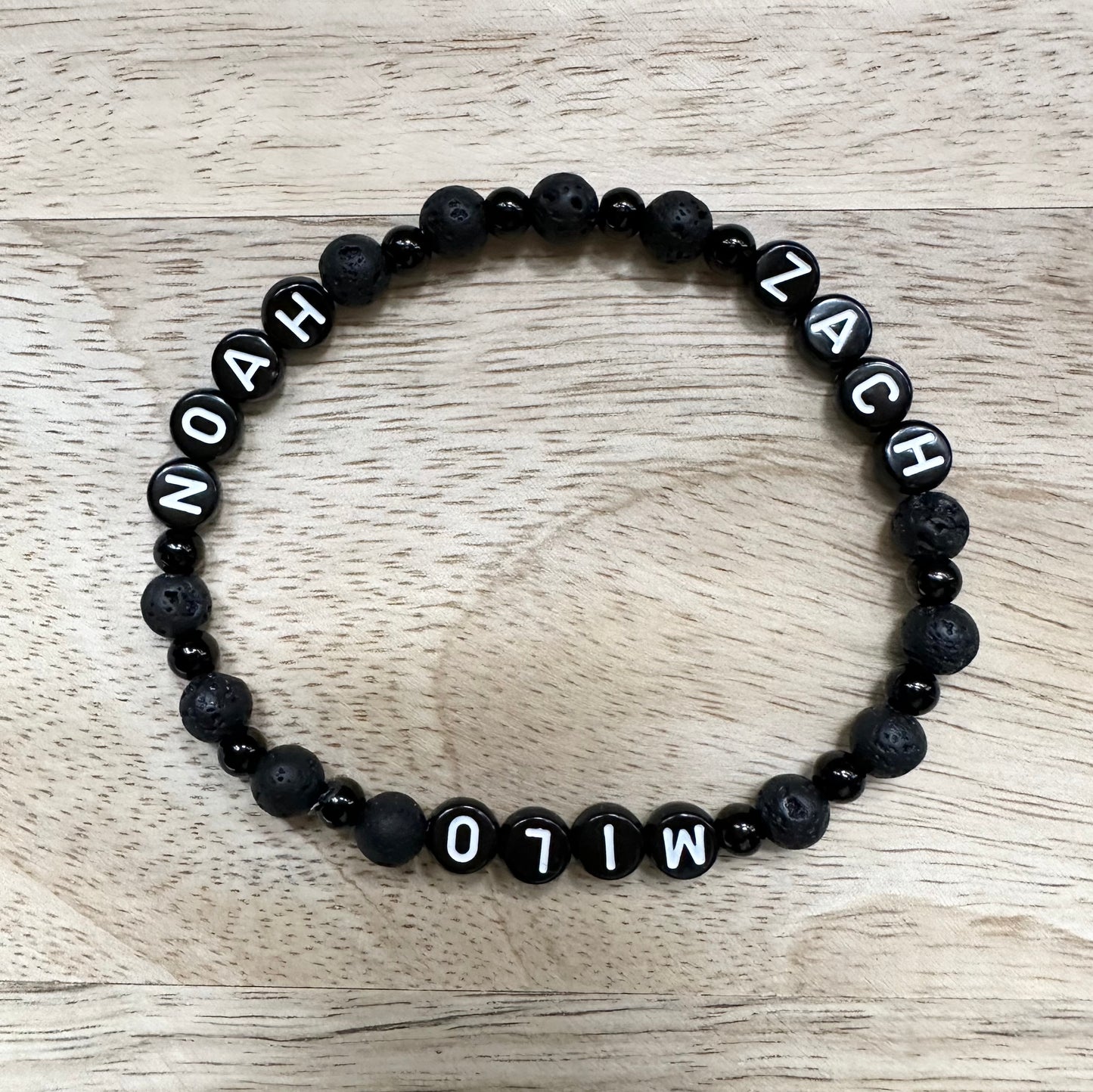 Mens Name Bracelet - Stone & Steel